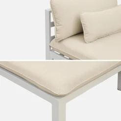 Conjunto de sofá de jardim com estrutura em alumínio, 5 lugares