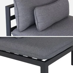 Conjunto de sofá de jardim com estrutura em alumínio, 5 lugares
