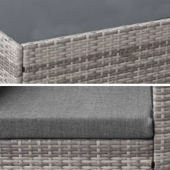 Conjunto de sofá de jardim de 4 lugares em resina tecida