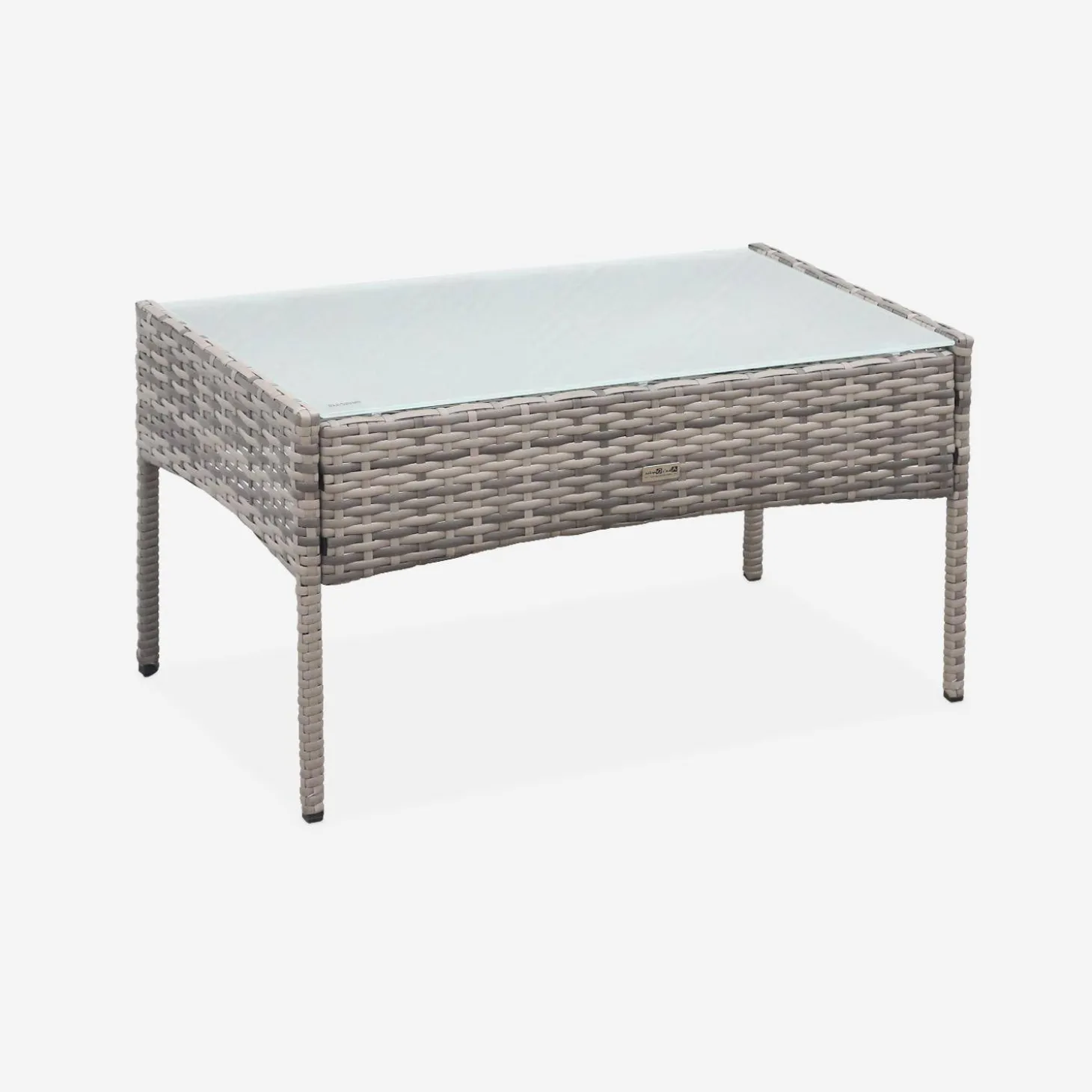 Conjunto de sofá de jardim em resina trançada, 4 lugares