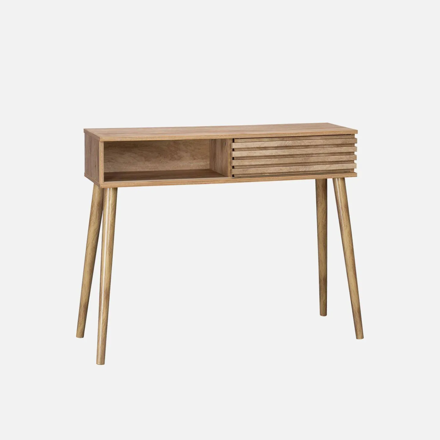 Consola escandinava com efeito de madeira, 100cm