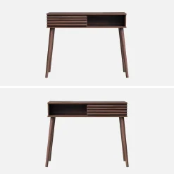 Consola escandinava com efeito de madeira, 100cm