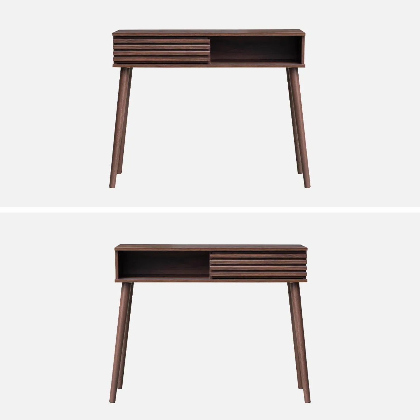 Consola escandinava com efeito de madeira, 100cm