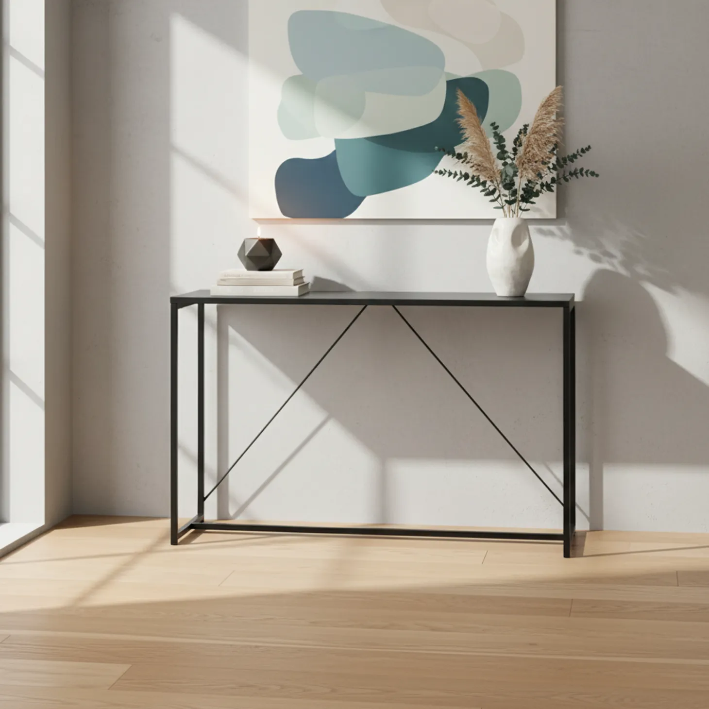 Consola metálica com barra de reforço, 120cm