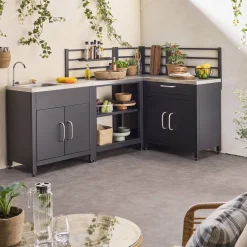 Cozinha ao ar livre 4 módulos aço inoxidável