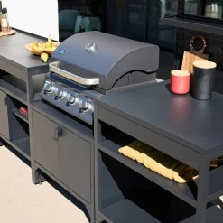 Cozinha exterior de 6 módulos em aço inoxidável