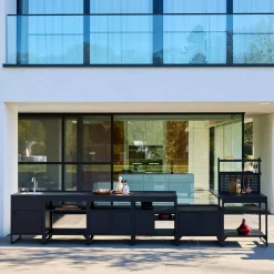 Cozinha exterior de 6 módulos em aço inoxidável