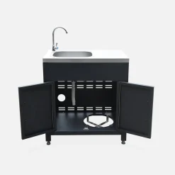 Cozinha exterior em aço com lava-loiça, 80cm