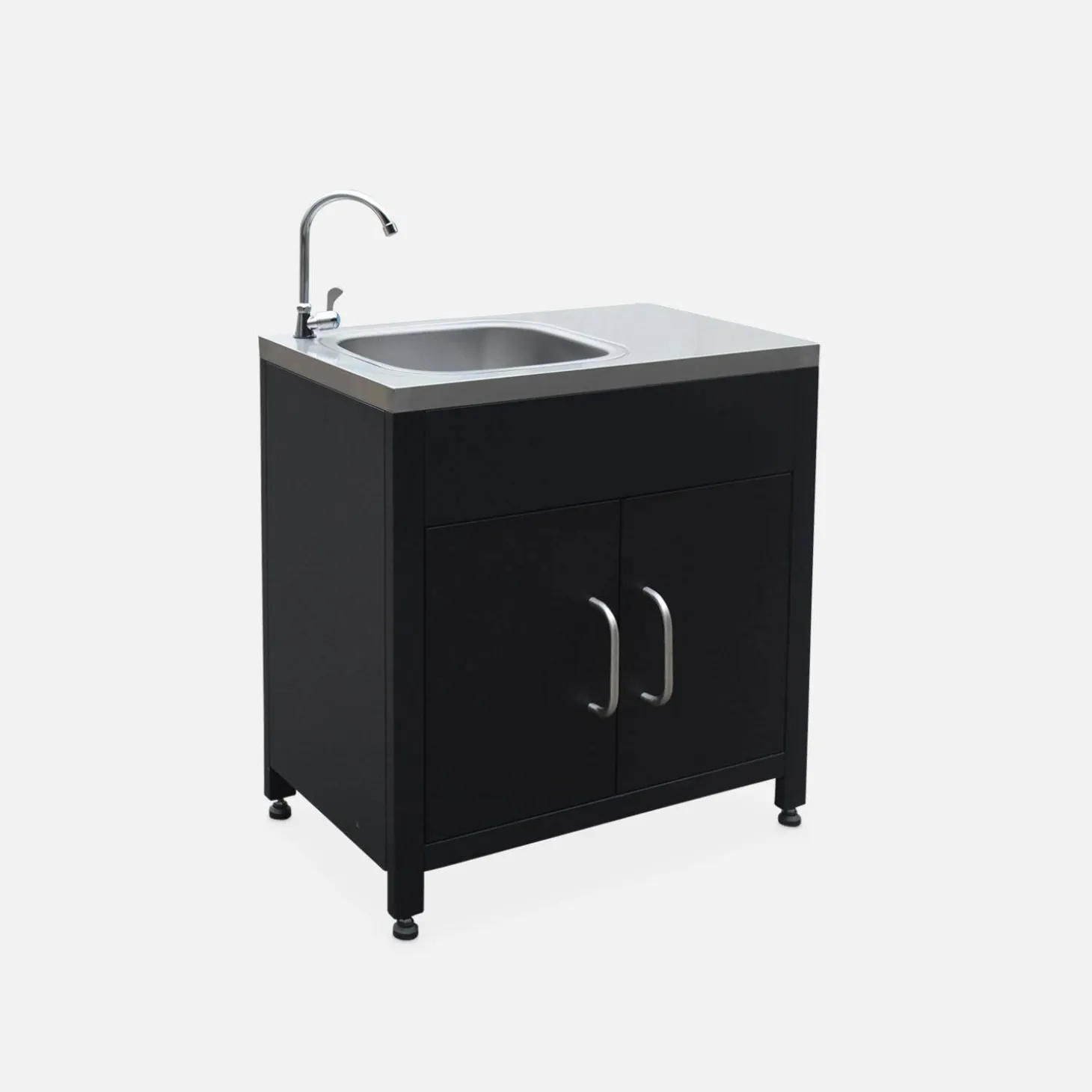 Cozinha exterior em aço com lava-loiça, 80cm