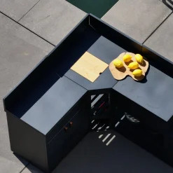 Cozinha exterior em aço com 6 módulos