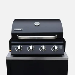 Cozinha exterior em aço de 7 módulos com churrasqueira a gás de 4 queimadores + capa