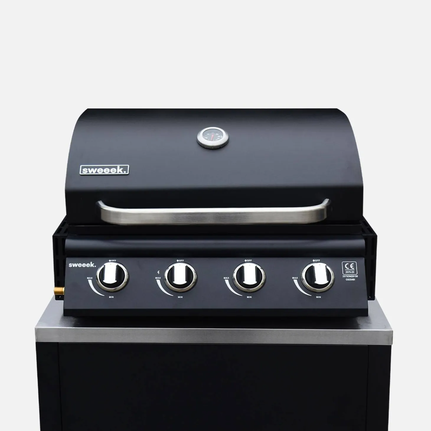 Cozinha exterior em aço de 7 módulos com churrasqueira a gás de 4 queimadores + capa