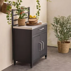 Cozinha exterior em aço 1 gaveta e 2 portas, 80cm