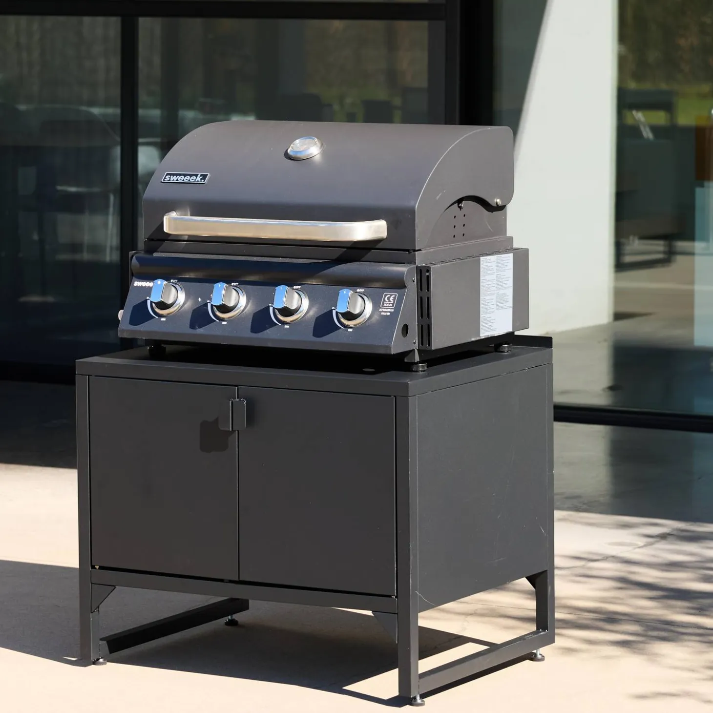 Cozinha exterior em aço 2 portas, 80cm