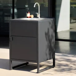 Cozinha externa aço pia e 1 porta, 60cm