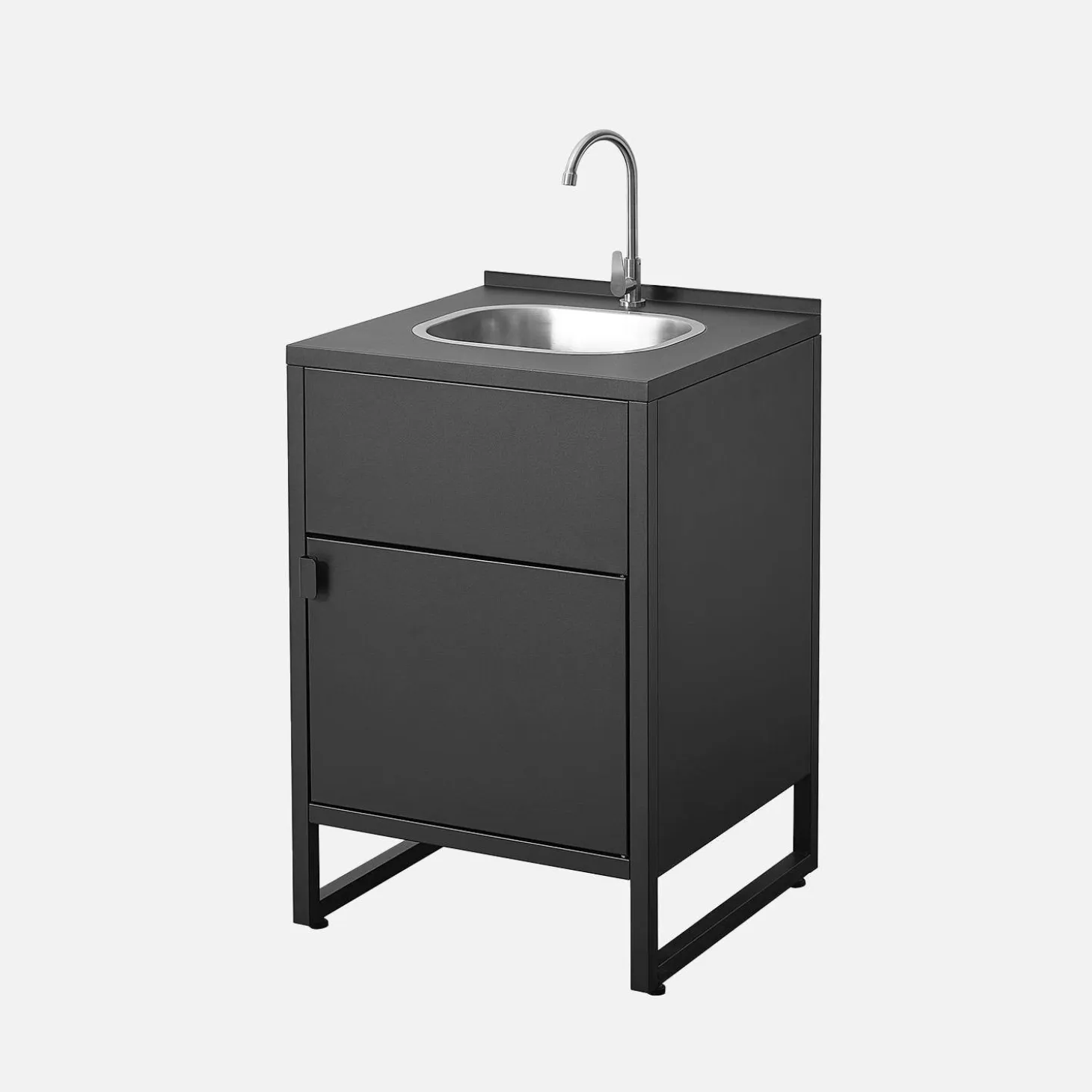 Cozinha externa aço pia e 1 porta, 60cm
