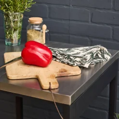 Cozinha externa de aço com 2 prateleiras, 49cm