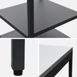 Cozinha externa de aço com 2 prateleiras, 49cm