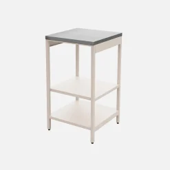 Cozinha externa de aço com 2 prateleiras, 49cm
