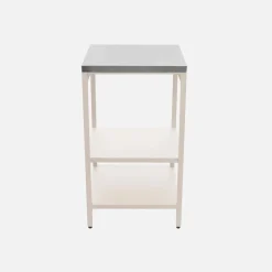 Cozinha externa de aço com 2 prateleiras, 49cm