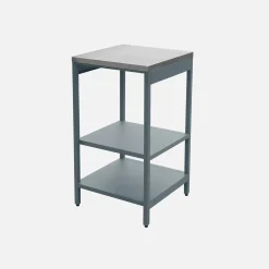 Cozinha externa de aço com 2 prateleiras, 49cm