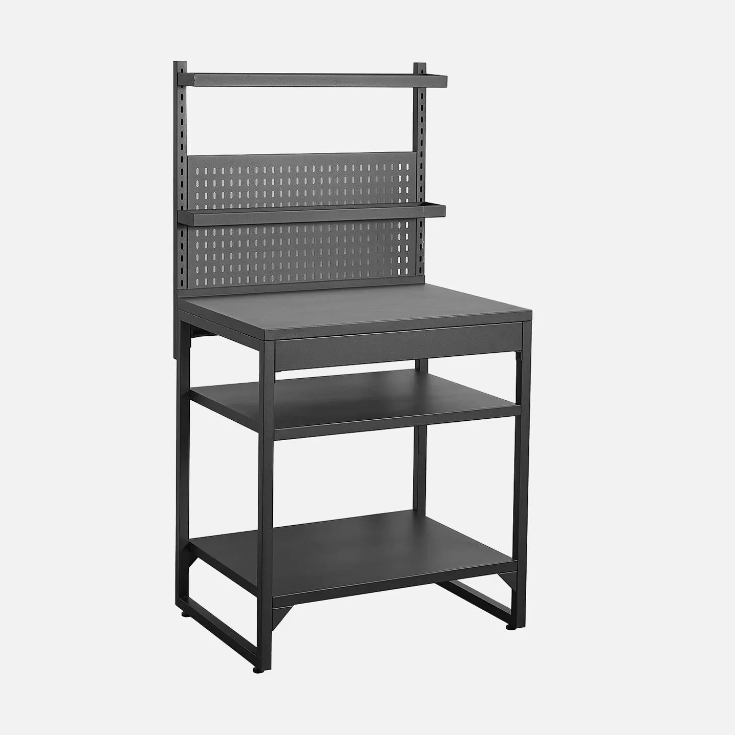 Cozinha externa de aço com 2 prateleiras, 2 tampos e suporte de parede, 80cm