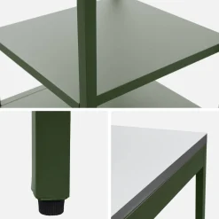 Cozinha externa de aço com 2 prateleiras, 49cm