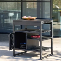Cozinha externa de aço 1 porta 3 prateleiras, 80cm