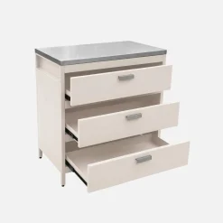 Cozinha externa em aço com 3 gavetas, 80cm
