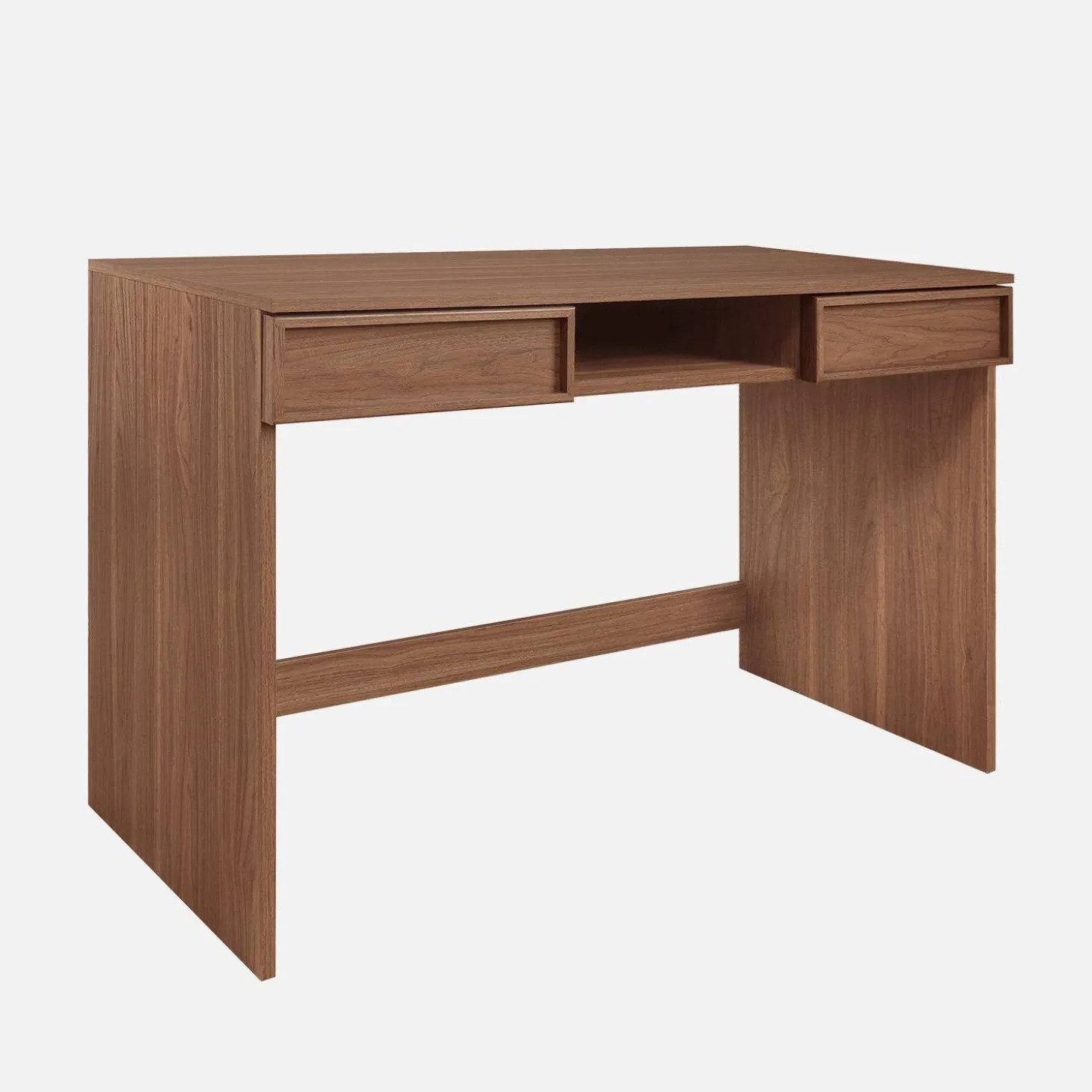 Escritório efeito madeira 2 gavetas e 1 nicho, 120cm