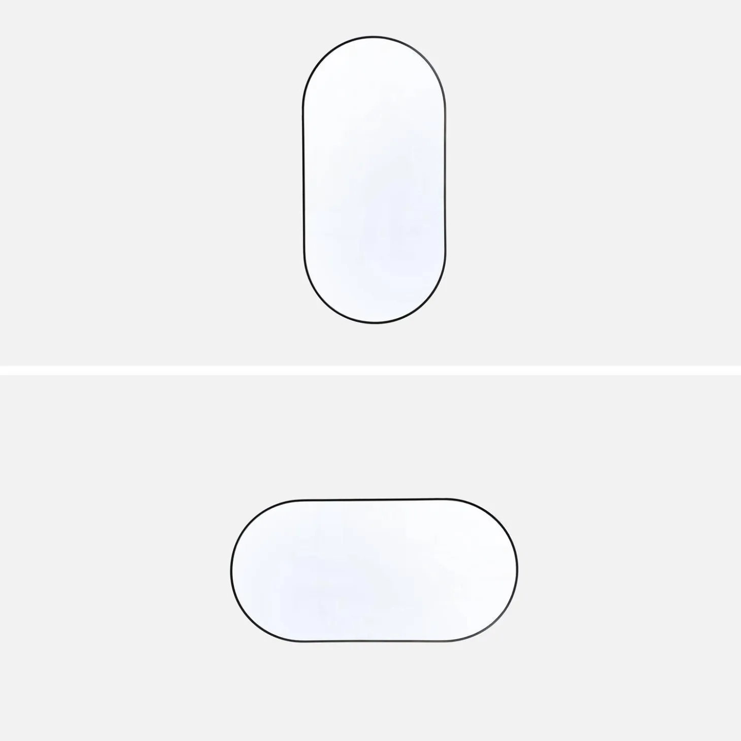 Espelho oval alumínio, 120cm