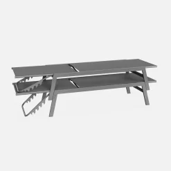 Espreguiçadeira de aço multi posições, conjunto de 2