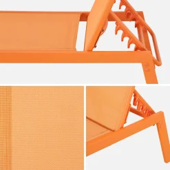 Espreguiçadeira de aço multi posições, conjunto de 2