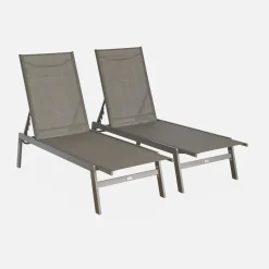 Espreguiçadeira de aço multi posições, conjunto de 2