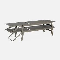 Espreguiçadeira de aço multi posições, conjunto de 2
