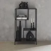 Estante assimétrica em metal preto com 4 prateleiras