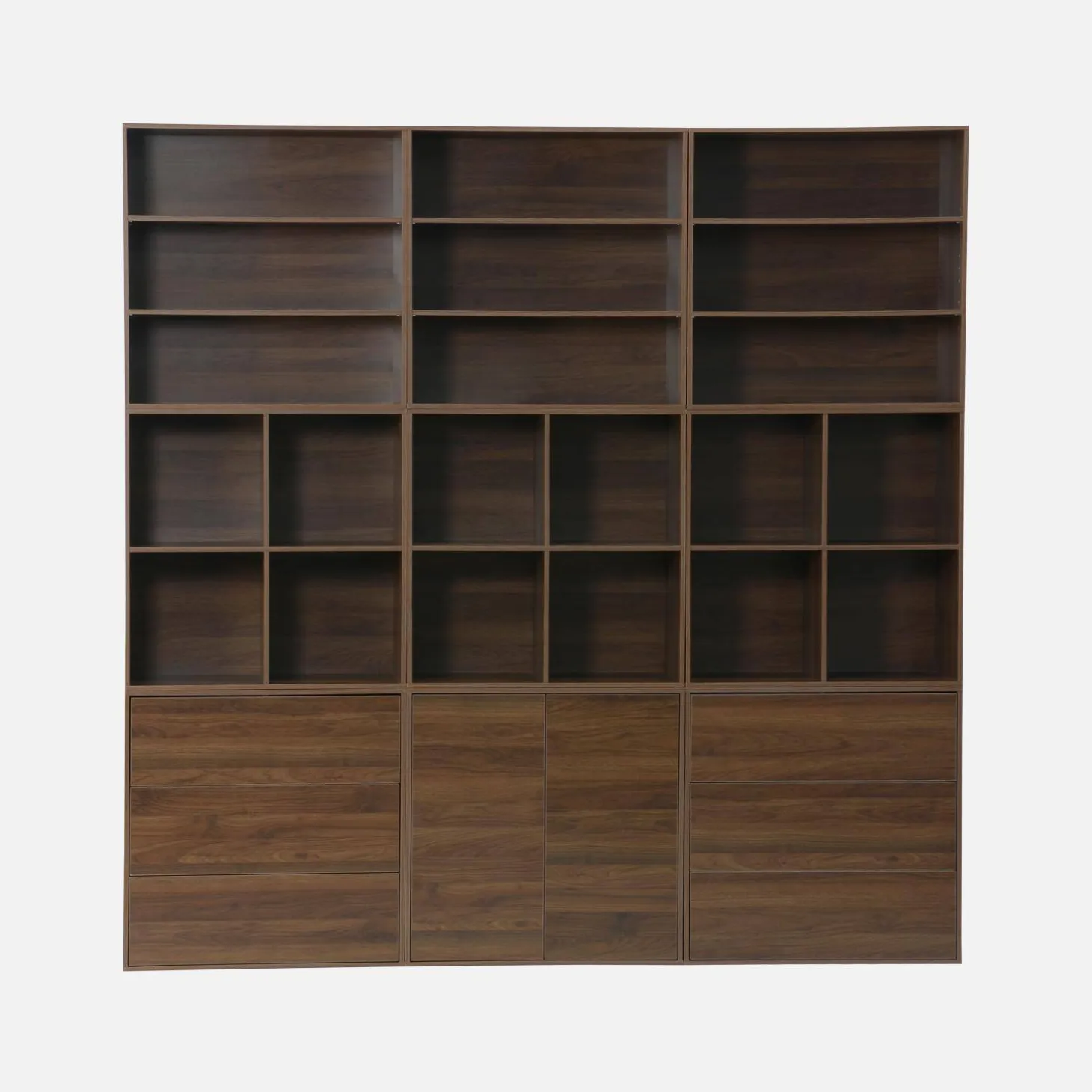 Estante, biblioteca, módulo de armazenamento de 3 prateleiras