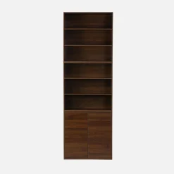 Estante, biblioteca modulável decoração madeira, 2 portas e 5 prateleiras