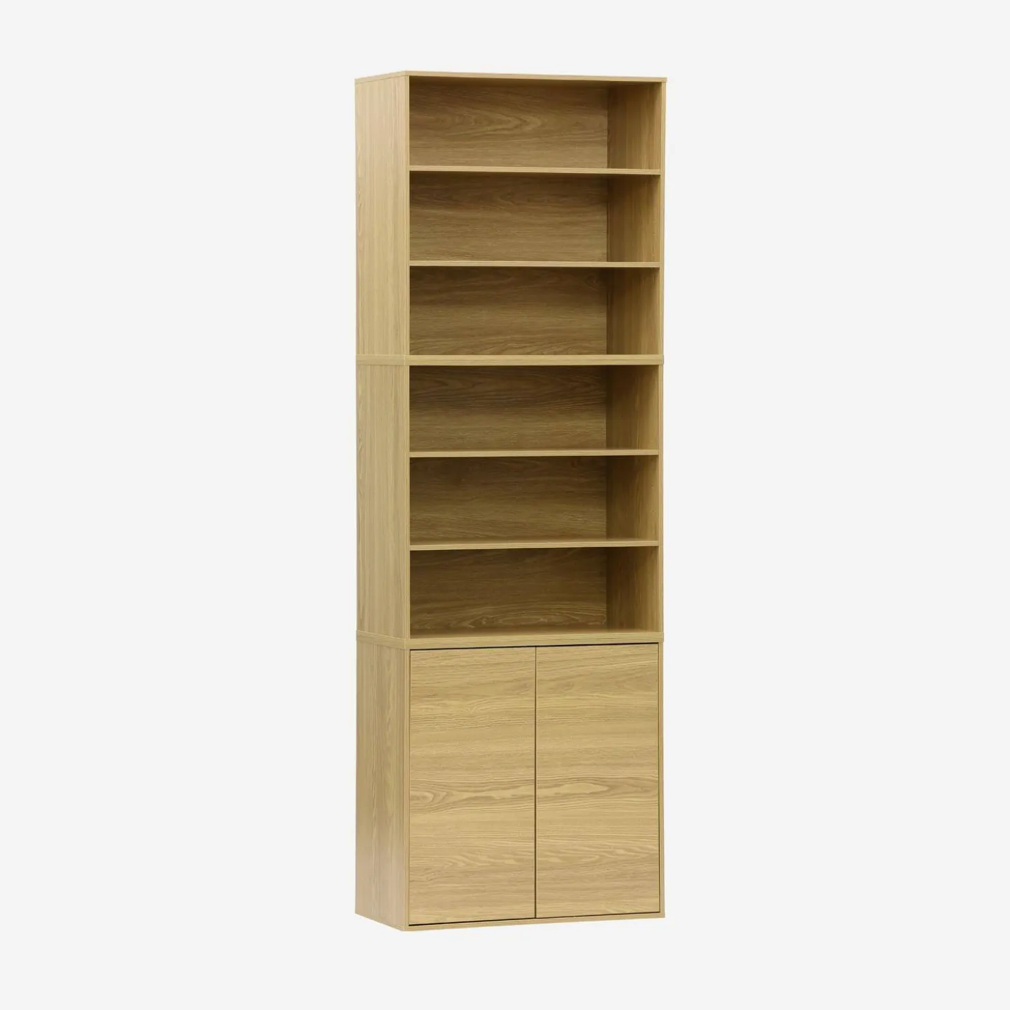 Estante, biblioteca modulável decoração madeira, 2 portas e 5 prateleiras