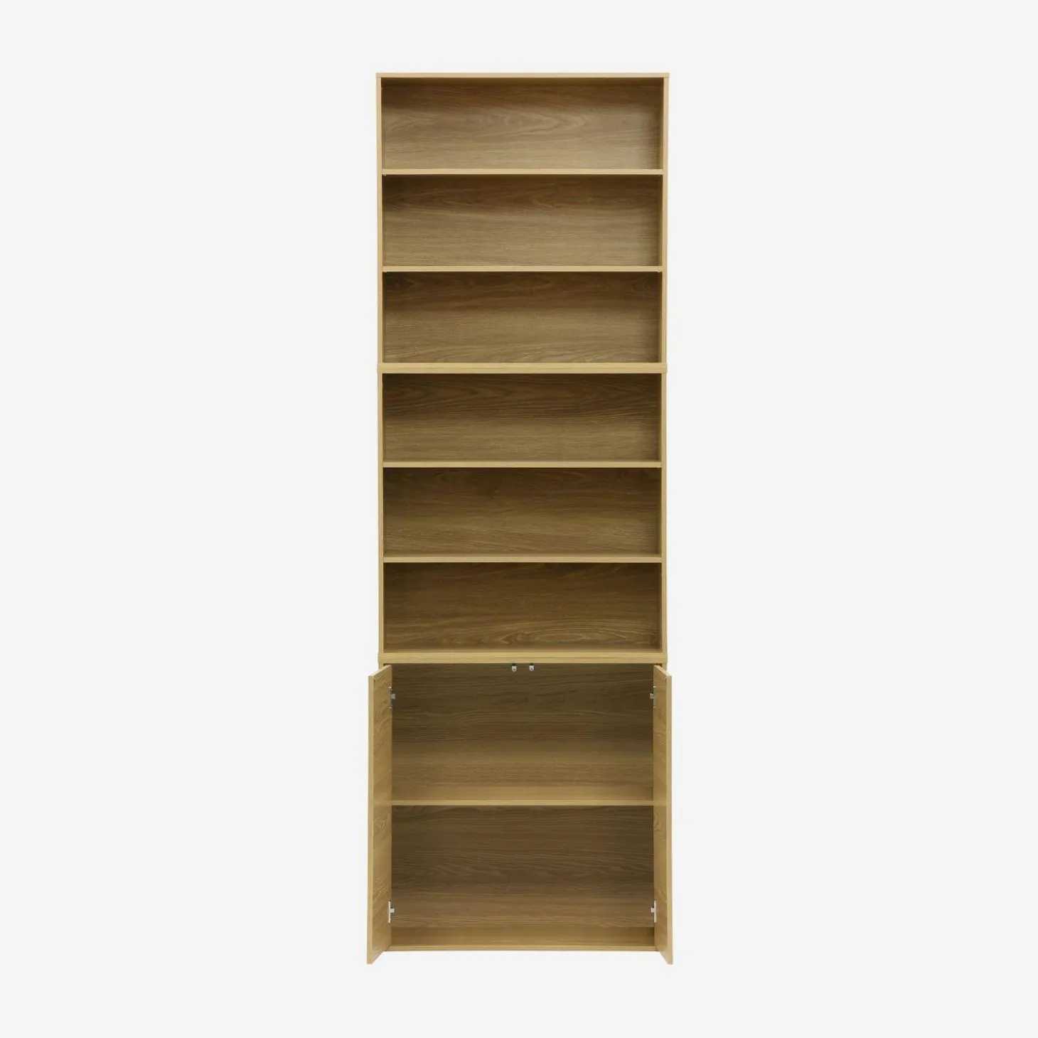 Estante, biblioteca modulável decoração madeira, 2 portas e 5 prateleiras