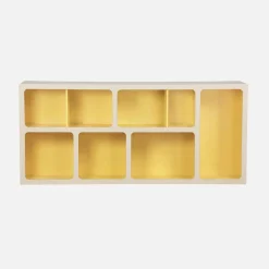 Estante de biblioteca orgânica decoração madeira bicolor 8 compartimentos