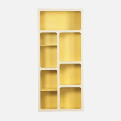 Estante de biblioteca orgânica decoração madeira bicolor 8 compartimentos