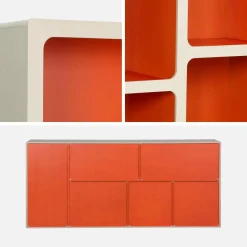 Estante de biblioteca orgânica decoração madeira bicolor 8 compartimentos