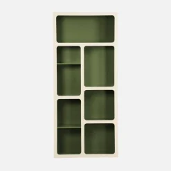 Estante de biblioteca orgânica decoração madeira bicolor 8 compartimentos
