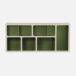 Estante de biblioteca orgânica decoração madeira bicolor 8 compartimentos
