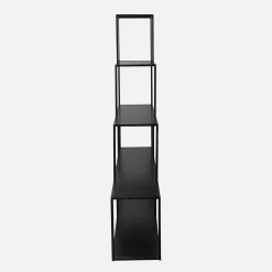 Estante de metal preto em forma de escada, 4 níveis