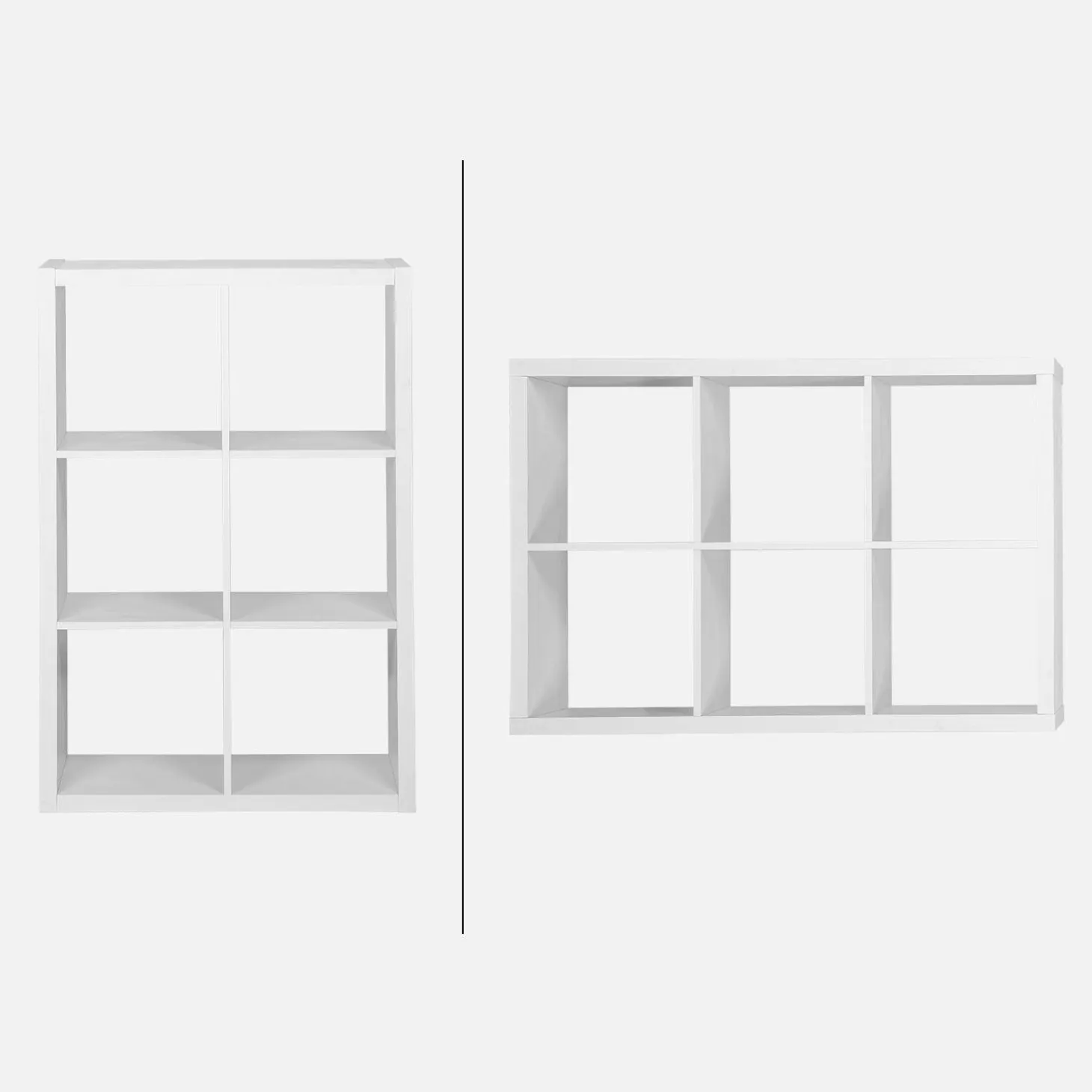 Estante de 2 níveis com 6 compartimentos