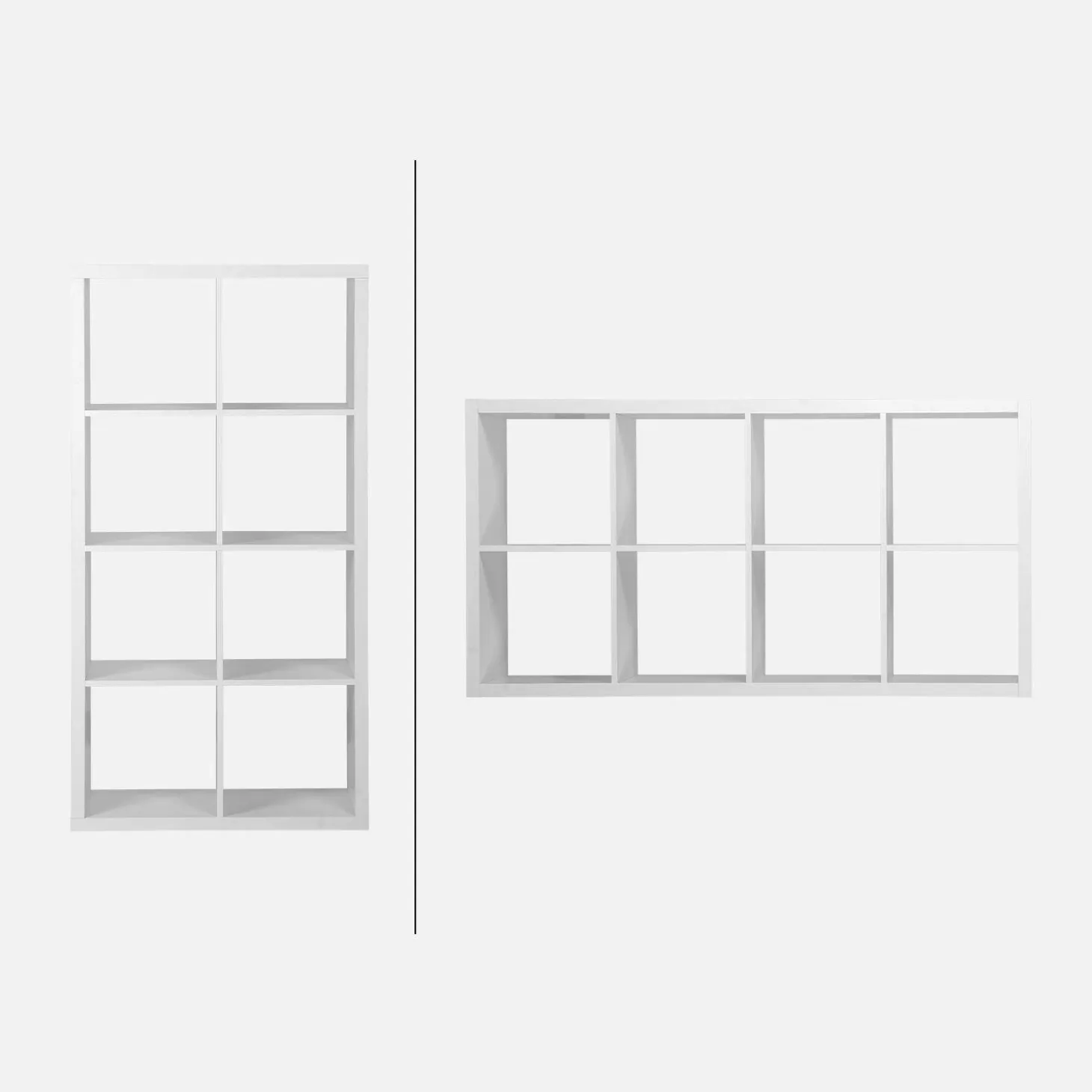 Estante de 4 níveis com 8 compartimentos