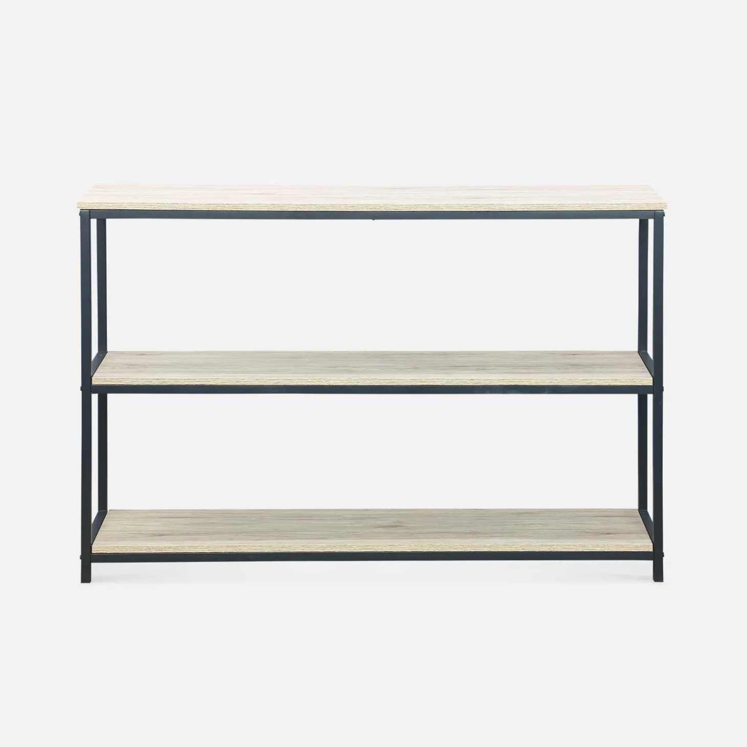 Estante industrial com efeito de metal e madeira, 120cm