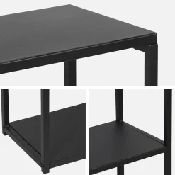 Estante industrial em metal preto, 3 prateleiras, 120cm